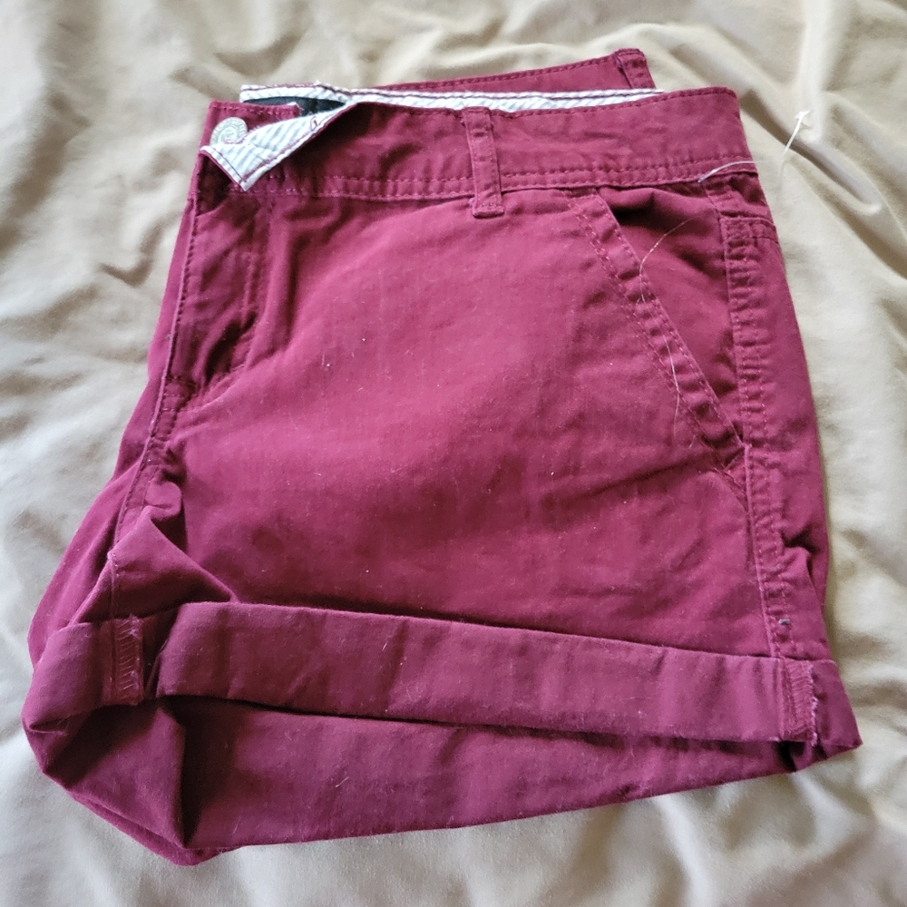 Aeropostale Maroon Striped Shorts